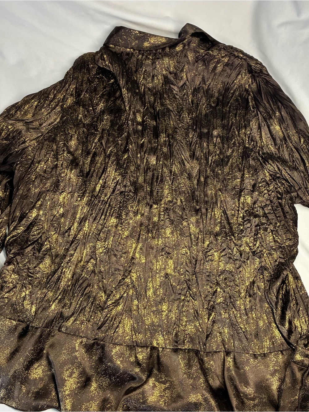 Ashley Stewart Black Top with Gold Metallic Accents